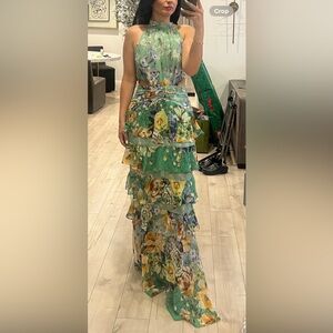 Elliatt gardenia gown green multi size medium